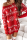 Red Casual Wapiti Snowflakes Christmas Tree Printed Split Joint Contrast O Neck Dresses Sweater