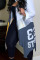 Blue Yellow Casual Print Patchwork Buckle Turndown Collar Outerwear