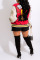 Red Casual Street Print Split Joint Buckle Outerwear