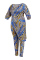Khaki Fashion Casual Print Asymmetrical Off the Shoulder Plus Size Two Pieces