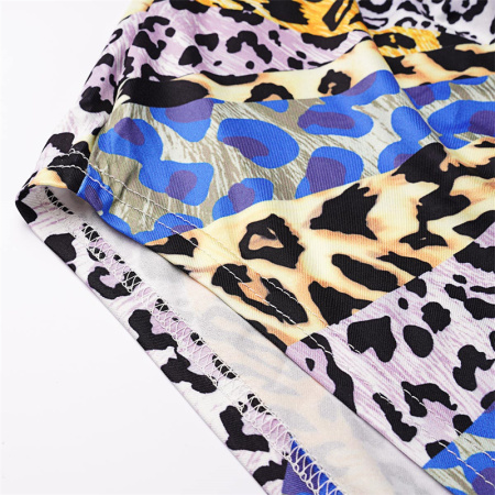 Leopard Print Fashion Casual Print Asymmetrical Off the Shoulder Plus ...