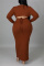 Black Fashion Casual Solid Bandage Hollowed Out O Neck Long Sleeve Plus Size Dresses