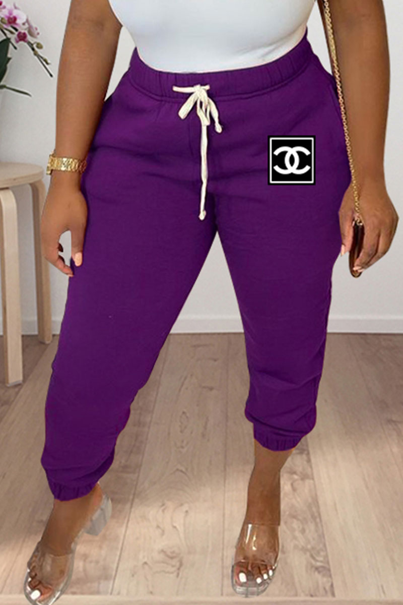 

Purple Fashion Elegant Solid Split Joint Pencil Bottoms