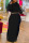 Black Solid Patchwork Slit Turtleneck Straight Dresses