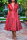 Red Casual Solid Split Joint Buttons Turndown Collar Shirt Dress Dresses