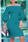 Sky Blue Fashion Casual Solid Backless Off the Shoulder Long Sleeve Dresses