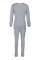 Grey Fashion Casual Solid zipper Long Sleeve O Neck Jumpsuits