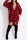 Red Fashion Casual Plaid Print Basic Turndown Collar Long Sleeve Dresses