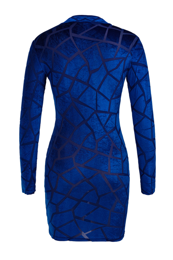 Wholesale Blue Sexy Patchwork Mesh O Neck Irregular Dress Dresses ...