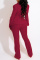 Yellow Fashion Casual Solid Bandage Turndown Collar Long Sleeve Two Pieces