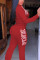 Red Fashion Casual Letter Printing Sports Suit