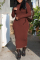 Black Fashion Casual Letter Embroidery Solid Color Turtleneck Long Sleeve Dresses