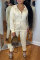Apricot Fashion Casual Solid Split Joint Zipper Hooded Collar Regular Jumpsuits