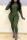 Army Green Casual Solid Split Joint Zipper Collar Skinny Jumpsuits
