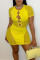 Yellow Sexy Solid Hollowed Out Split Joint See-through O Neck Pencil Skirt Dresses