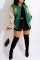 Green Fashion Casual Patchwork Cardigan Outerwear