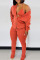 Yellow Casual Solid Patchwork Buckle Slit V Neck Long Sleeve Two Pieces