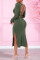 Grey Sexy Solid Bandage Hollowed Out Split Joint Backless O Neck Straight Dresses