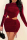 Burgundy Fashion Sexy Solid Hollowed Out Draw String Half A Turtleneck Long Sleeve Dresses