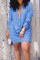 Blue Sexy Solid Split Joint V Neck Straight Dresses