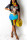 Blue Sexy Fashion Cap Sleeve Half Sleeves Turndown Collar Sheath Knee-Length asymmetrical Chara