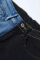 Blue Black Fashion Casual Patchwork Basic High Waist Jeans
