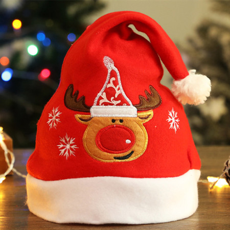 Khaki Fashion Patchwork Embroidered Christmas Hat