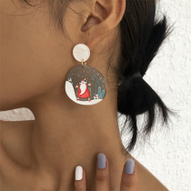 Multicolor Fashion Print Split Joint Earrings