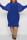 Blue Fashion Casual Solid Split Joint O Neck Long Sleeve Plus Size Dresses