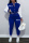 Blue Fashion Casual Patchwork Letter Long Sleeve Two Pieces