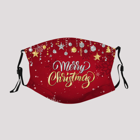 Dark Red Fashion Santa Claus Patchwork Mask