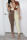 Brown Red Fashion Casual Patchwork Basic Zipper Collar Skinny Jumpsuits