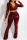 Red Fashion Casual Solid Basic V Neck Long Sleeve Two Pieces