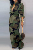 Camouflage Fashion Light Print Long Sleeve Half-Open collar