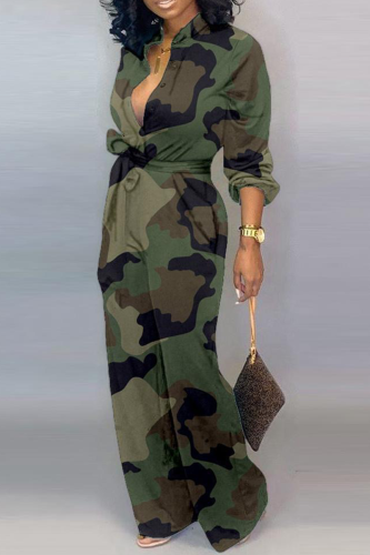 Camouflage Fashion Light Print Long Sleeve Half-Open collar