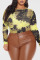 Green Sexy Print Patchwork O Neck Regular Jumpsuits