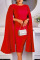 Blue Casual Elegant Solid Patchwork Fold Asymmetrical O Neck One Step Skirt Dresses