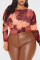 Pink Sexy Print Patchwork O Neck Regular Jumpsuits