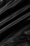 Black Sexy Casual Solid Asymmetrical Skinny High Waist Skirt