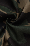 Camouflage Fashion Casual Zipper Collar Long Sleeve Regular Sleeve Camouflage Print Plus Size