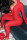 Red Fashion Casual Letter Embroidery Solid Color Hooded Collar Skinny Jumpsuits