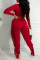 Orange Fashion Casual Solid Tassel Patchwork O Neck Long Sleeve Two Pieces