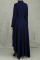 Tibetan Blue Casual Solid Split Joint Asymmetrical Zipper Irregular Dress Dresses