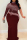 Burgundy Sexy Plus Size Hot Drilling Patchwork See-through Turtleneck Evening Dress