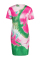 Green Fashion Casual Regular Sleeve Short Sleeve O Neck Pencil Skirt Knee Length Print Tie Dye Dresses