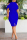 Blue Fashion Sexy Off The Shoulder Sleeveless Mandarin Collar Pencil Skirt Knee Length Solid Dresses