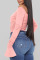 Pink Sexy Solid Split Joint Frenulum Fold Off the Shoulder Regular Jumpsuits