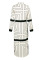 Cream White Casual Striped Print Split Joint Buckle Turndown Collar Shirt Dress Dresses