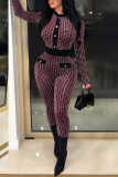 Yellow Casual Plaid Print Patchwork Buckle O Neck Regular Jumpsuits