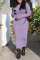 Light Purple Casual Solid Embroidered Patchwork Turtleneck One Step Skirt Dresses
